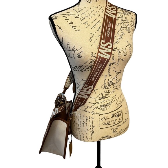 Steve Madden BWEBBER Satchel Crossbody Bag With AirPod Case Brown Tan Tik Tok - Picture 4 of 16